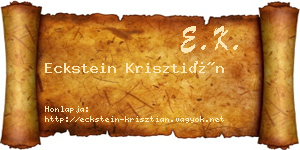 Eckstein Krisztián névjegykártya